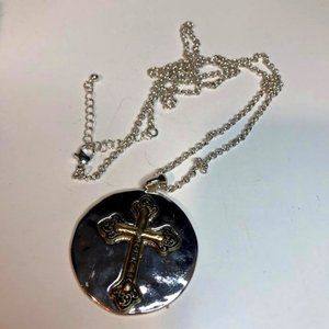 John 3:16 Silver Tone Cross Necklace